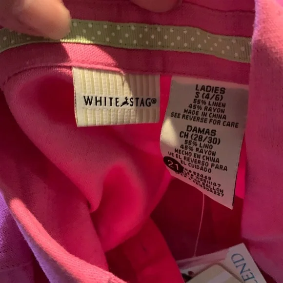 White Stag Vibrant Pink Button-Up Shirt Size Small (4/6) - Picture 7 of 9
